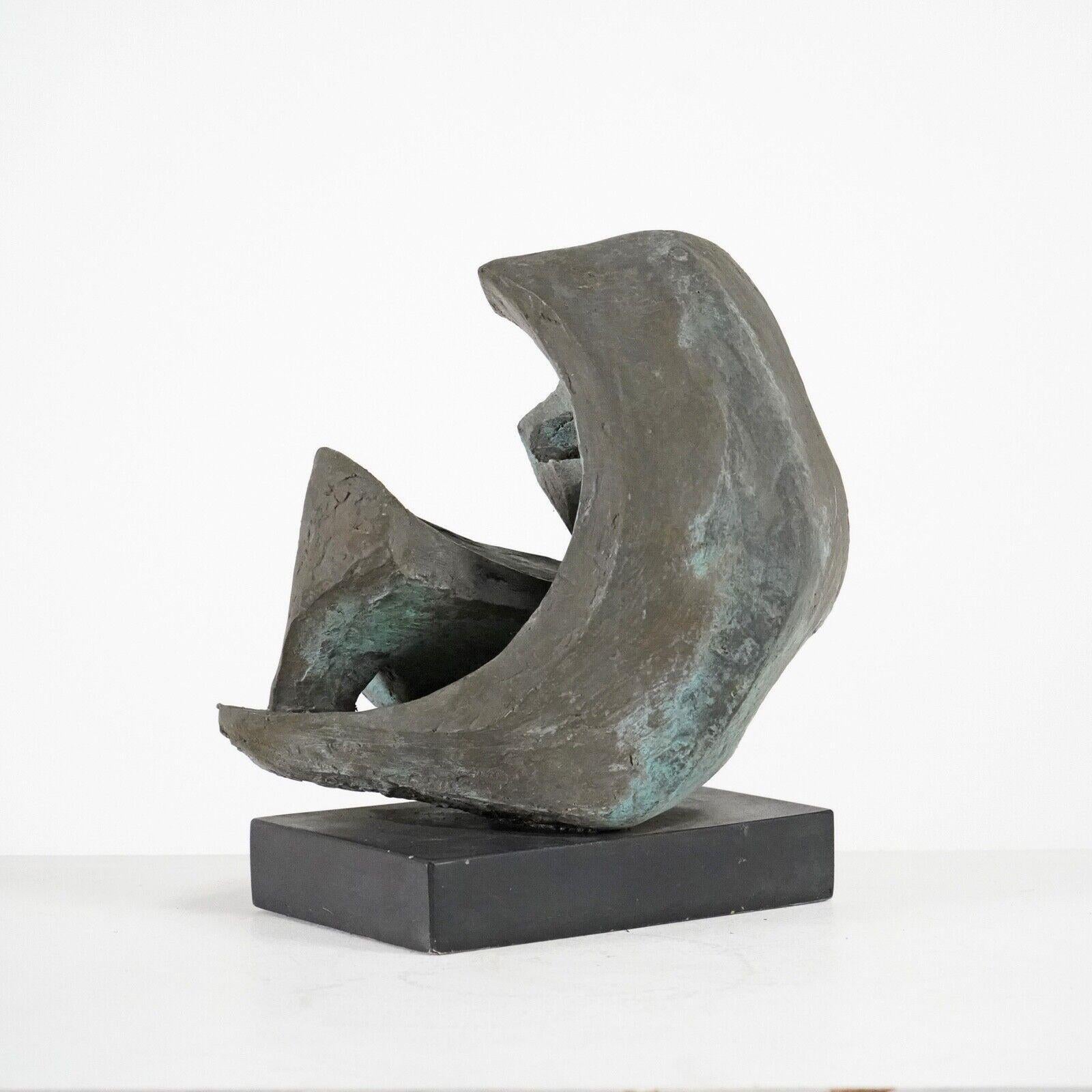 Sculpture abstraite en bronze coulé à froid du milieu du siècle en vente 4