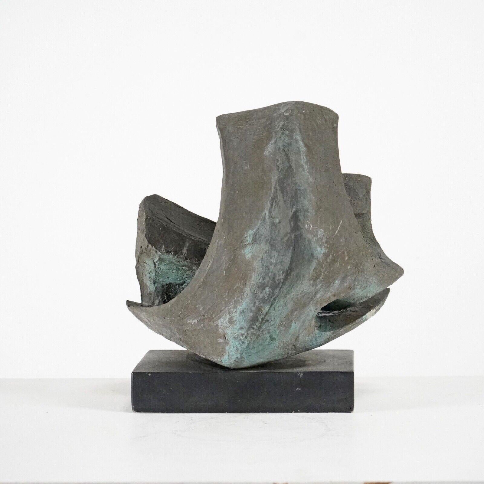 Sculpture abstraite en bronze coulé à froid du milieu du siècle en vente 5
