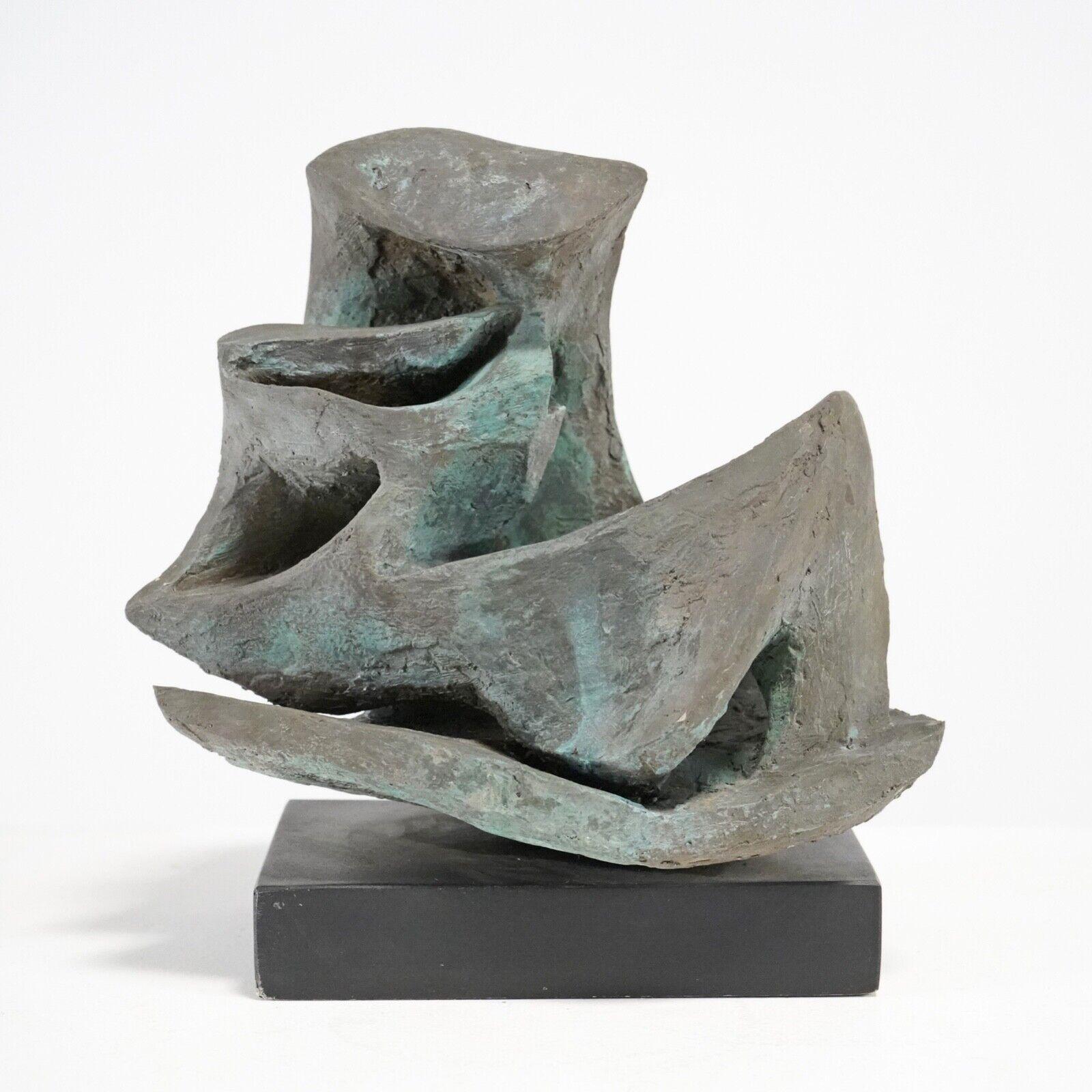 20ième siècle Sculpture abstraite en bronze coulé à froid du milieu du siècle en vente