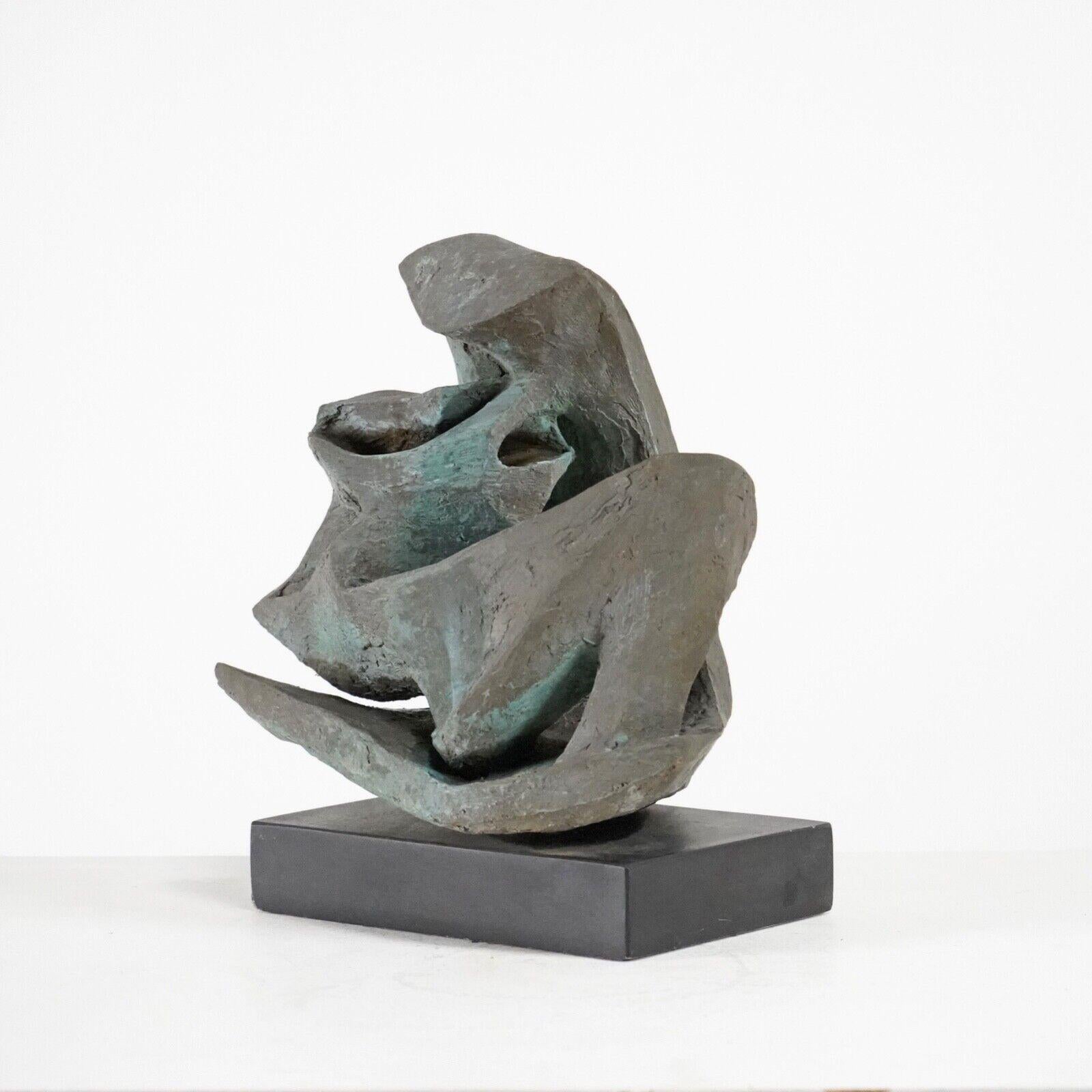 Sculpture abstraite en bronze coulé à froid du milieu du siècle en vente 2