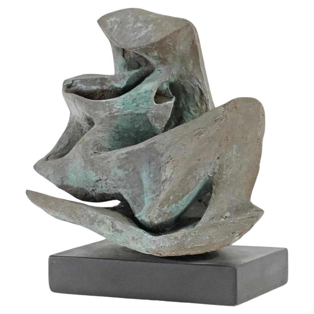 Sculpture abstraite en bronze coulé à froid du milieu du siècle en vente