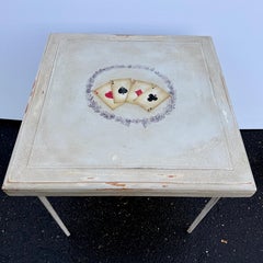 Mid-Century Collapsable Painted Cards Game Table, 1960’s