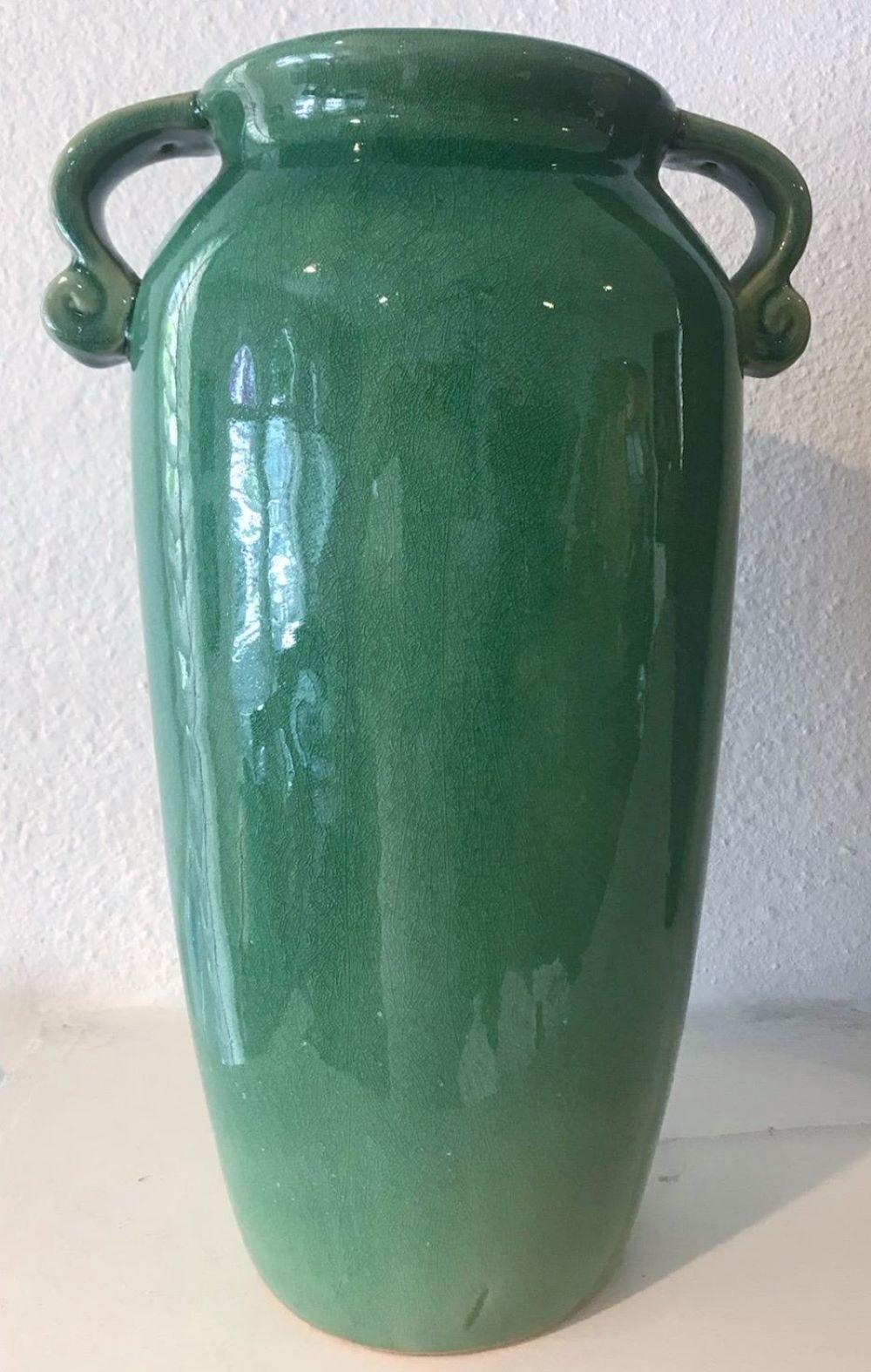 Glazed Midcentury Collection of Three Pottery Vases