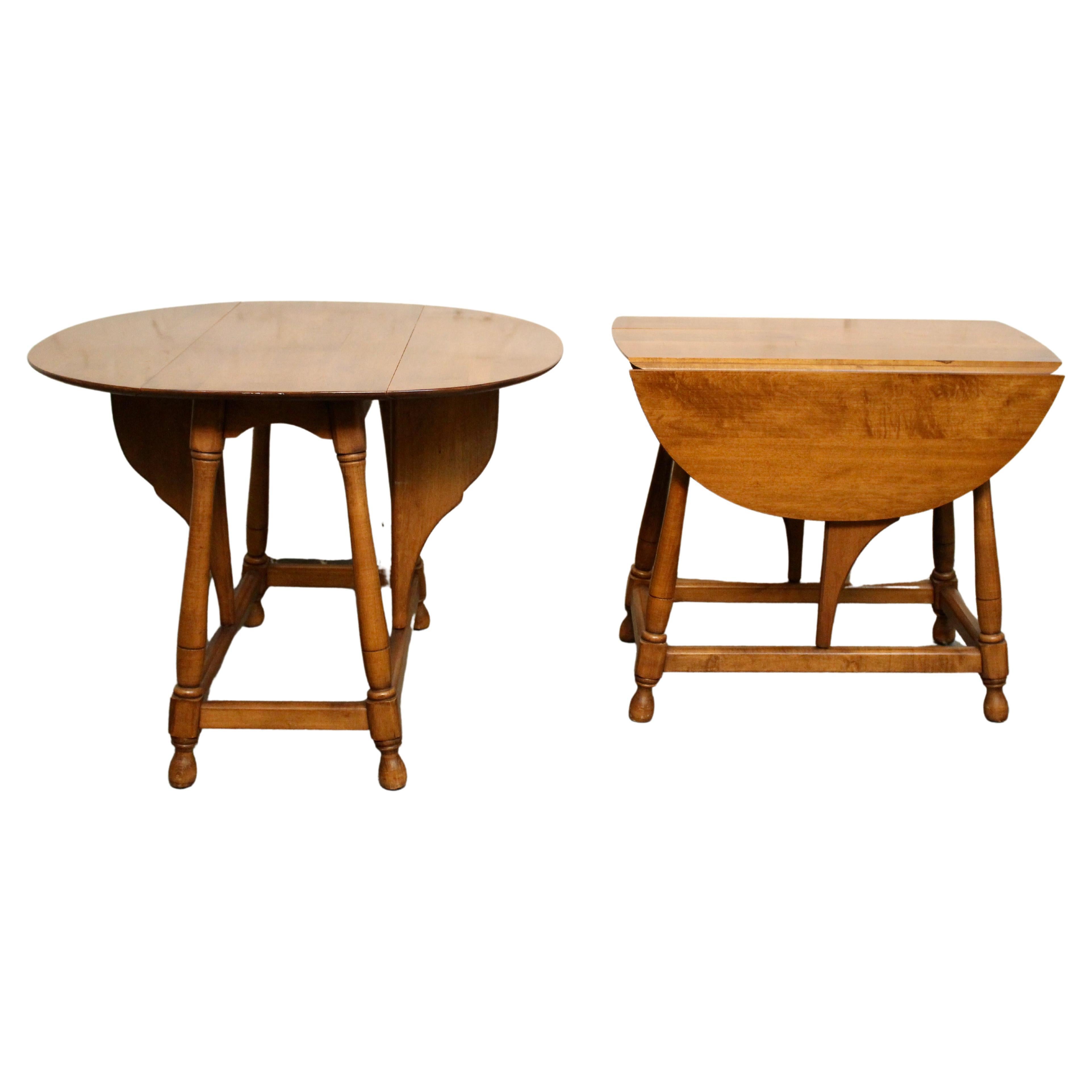 Mid-Century Colonial Revival Maple Drop Leaf Tables