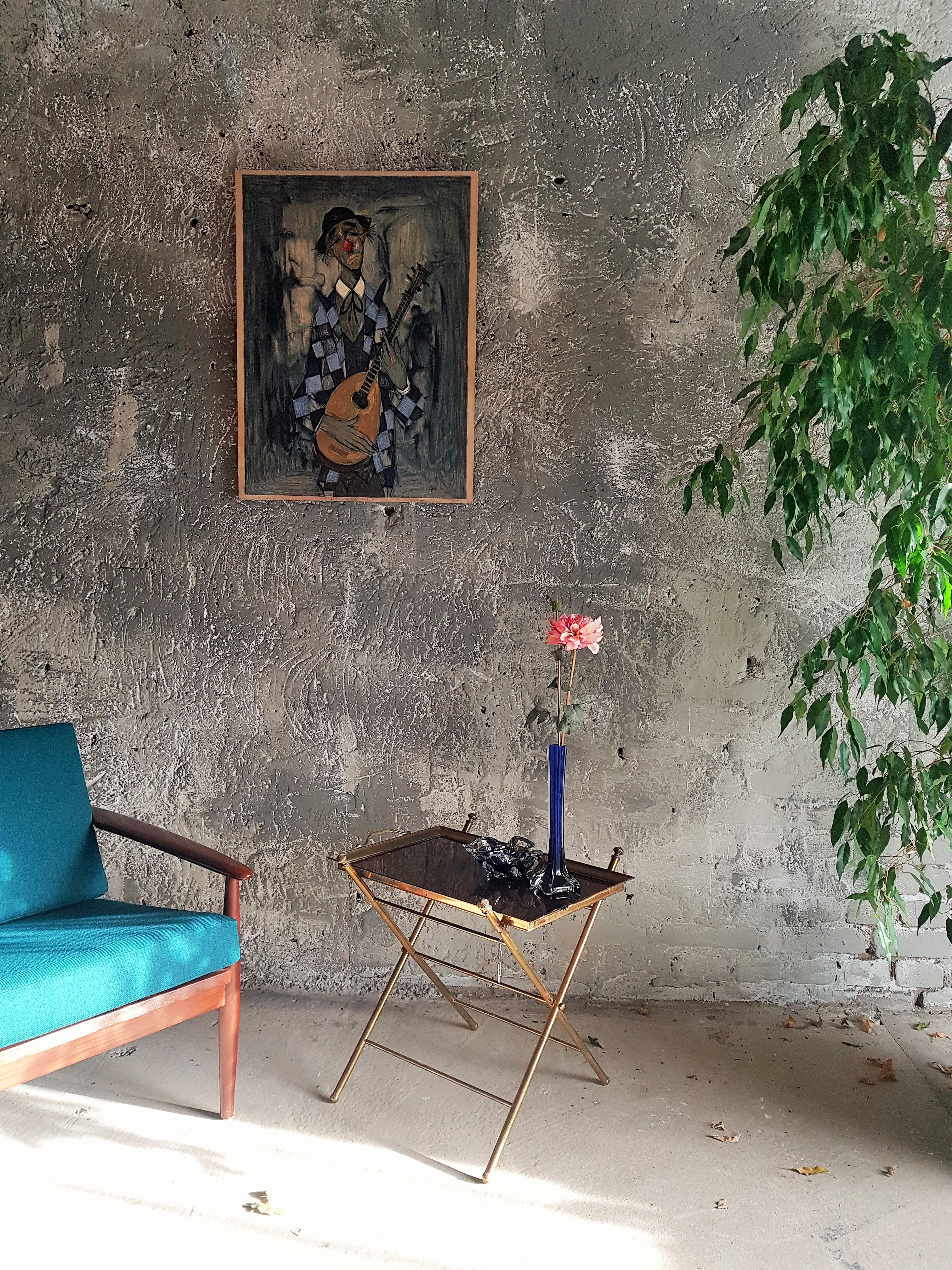 Mid-Century Modern Table à plateau coloniale du milieu du siècle en laiton et bambou Maison Jansen, France, années 1960 en vente