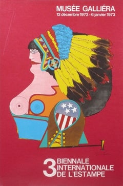 Farblithografien aus der Mitte des Jahrhunderts von Richard Lindner und Ed Paschke 1970er Jahre