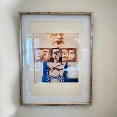 Litografia a colori di metà secolo firmata e numerata di Franz Josef Strauß, 1972