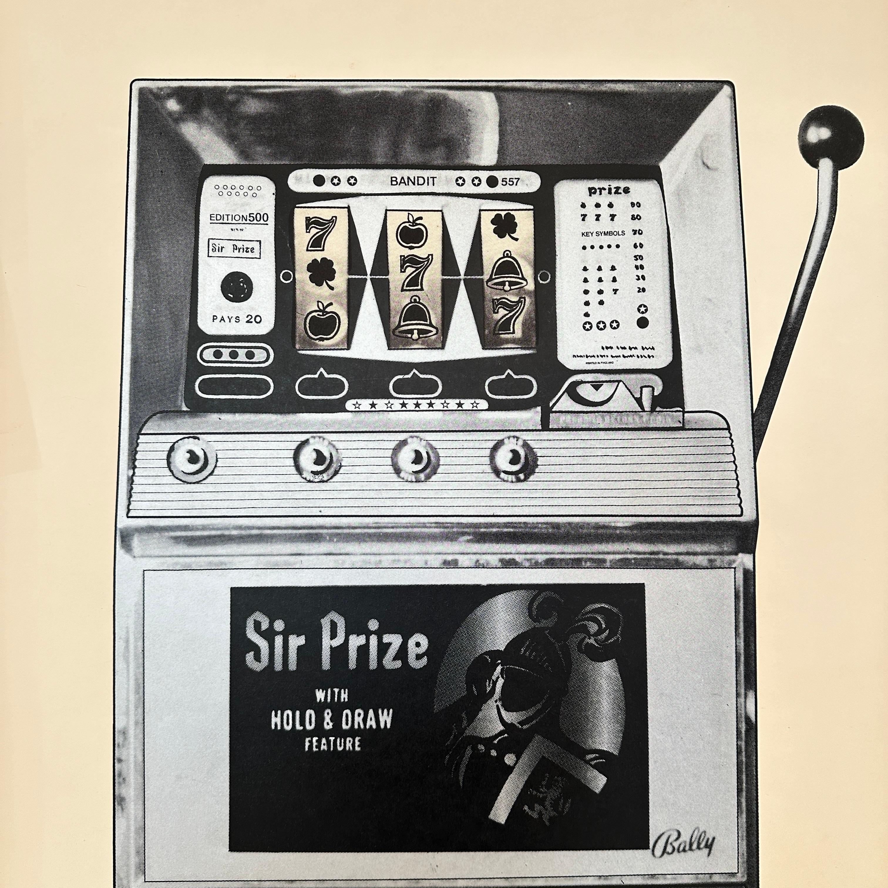 Lithographie du milieu du siècle dernier signée et numérotée représentant une machine de jeu en argent, 1 Bon état - En vente à Berlin, DE