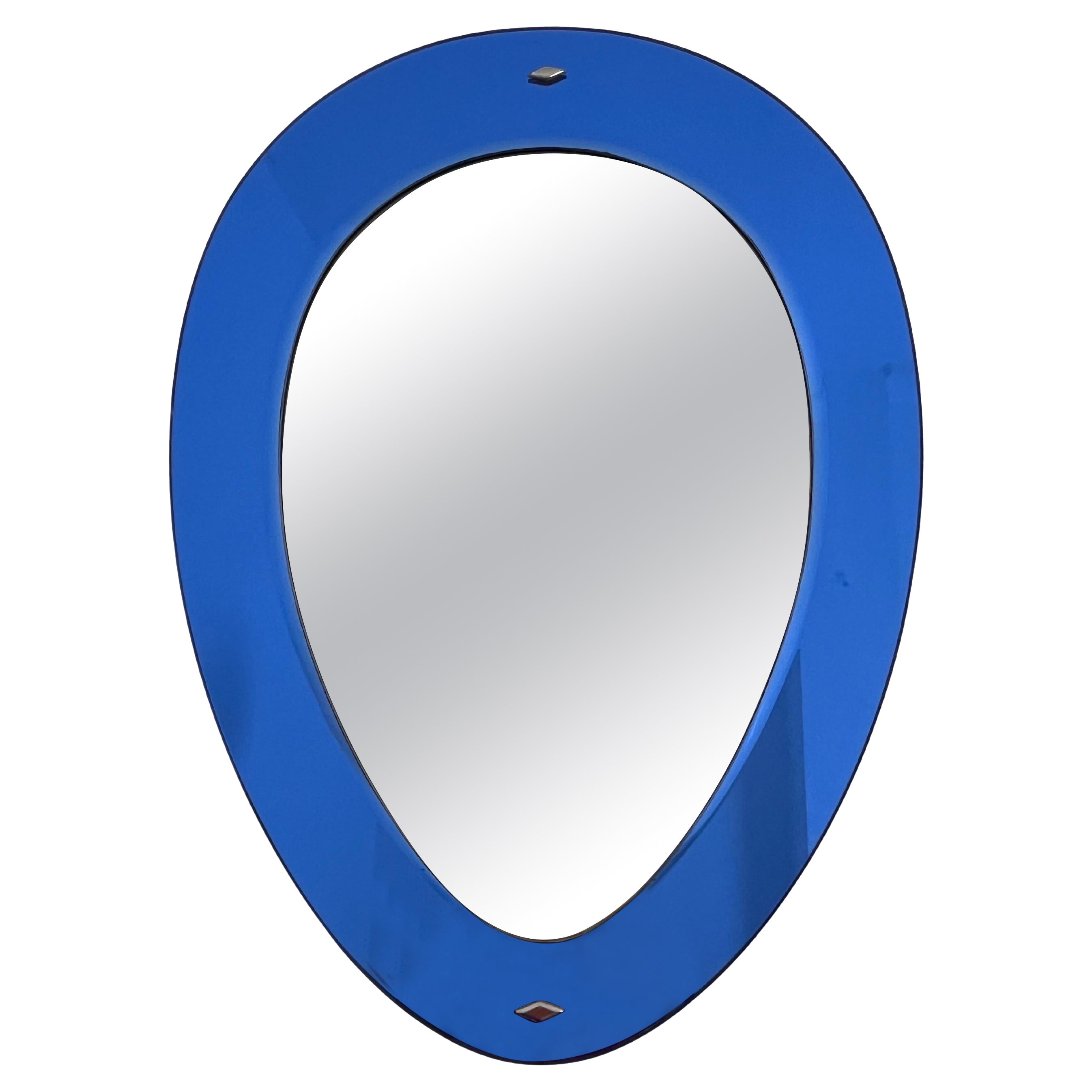 Mid-century Colored Wall Mirror attributed to Cristal Arte, 1960s For Sale