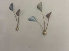 Mid-century Colorful 2-arm and 3-arm Pair of Sputnik Sconces, 1950s, Germany