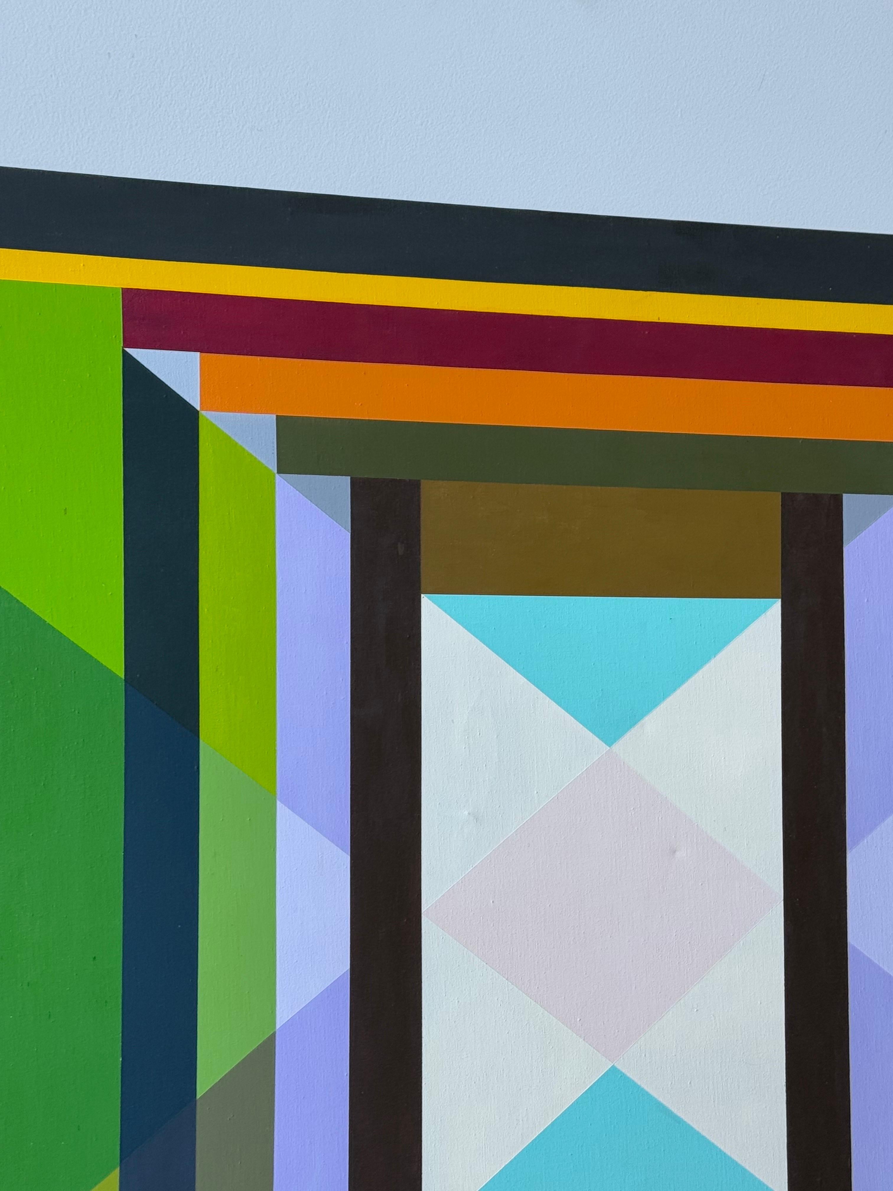Buntes geometrisches Kunstwerk aus der Mitte des Jahrhunderts, signiert 1969 im Angebot 4
