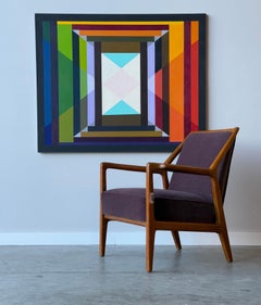 Mid-Century Colorful Geometric Artwork, Signed 1969