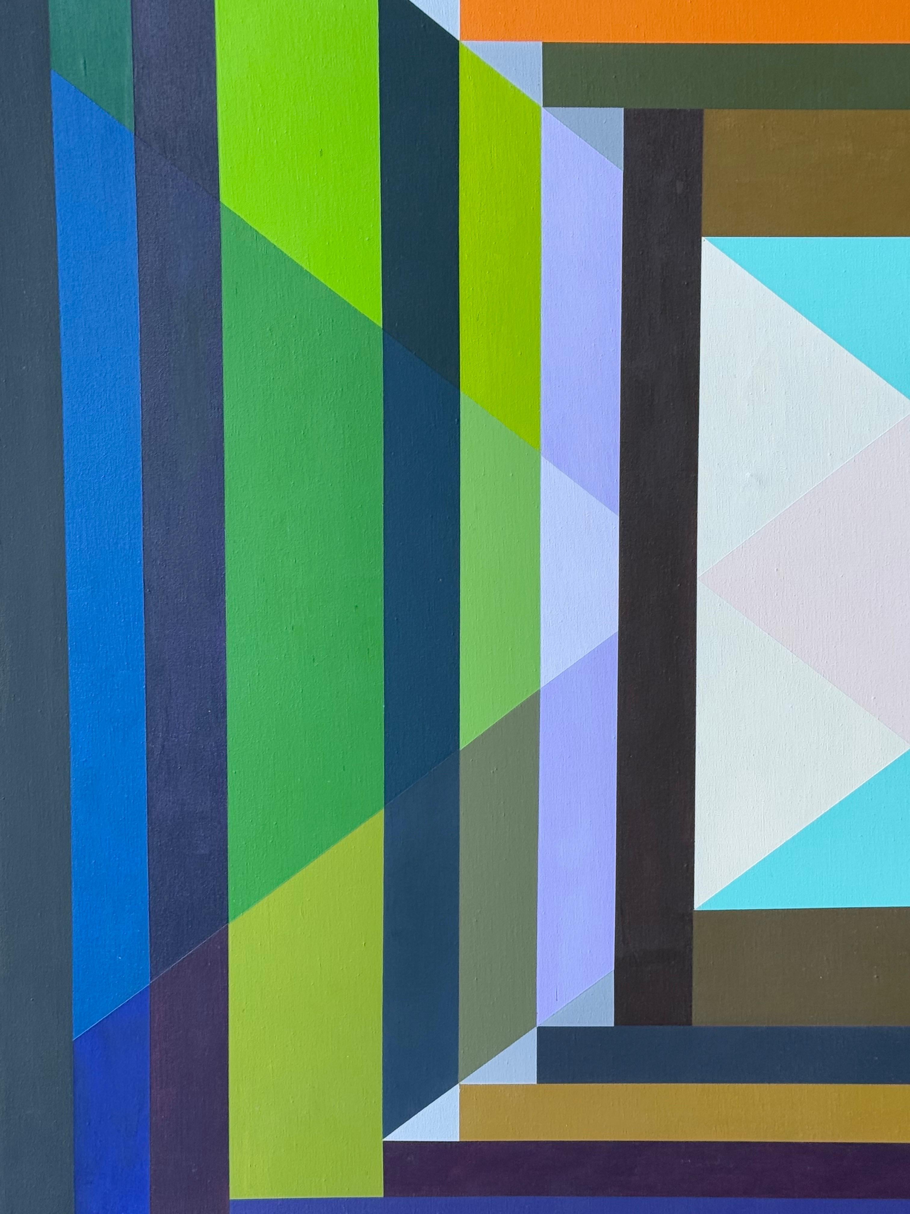 Buntes geometrisches Kunstwerk aus der Mitte des Jahrhunderts, signiert 1969 im Angebot 1