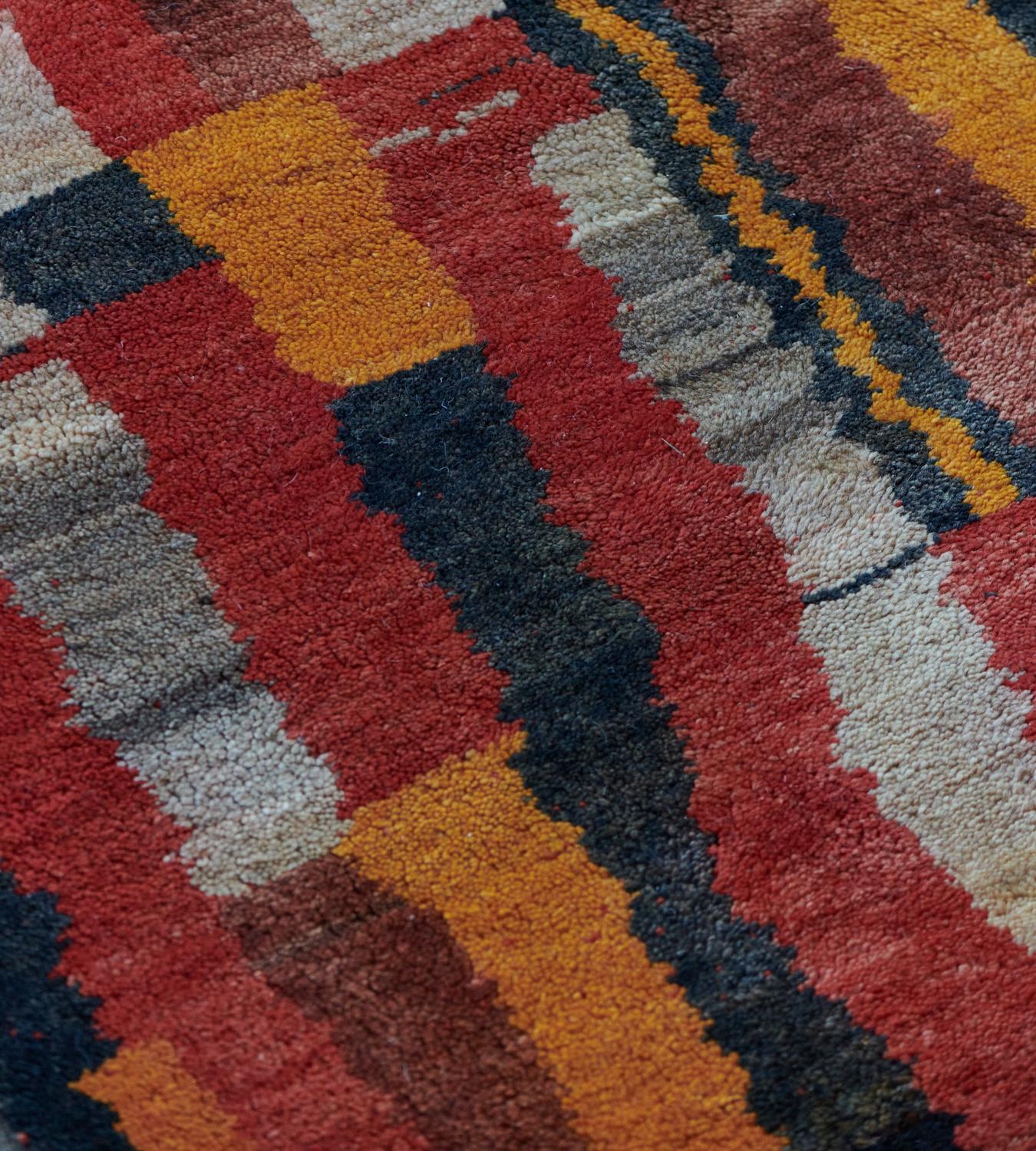 20th Century Mid-Century Colorful Handwoven Turkish Rug For Sale