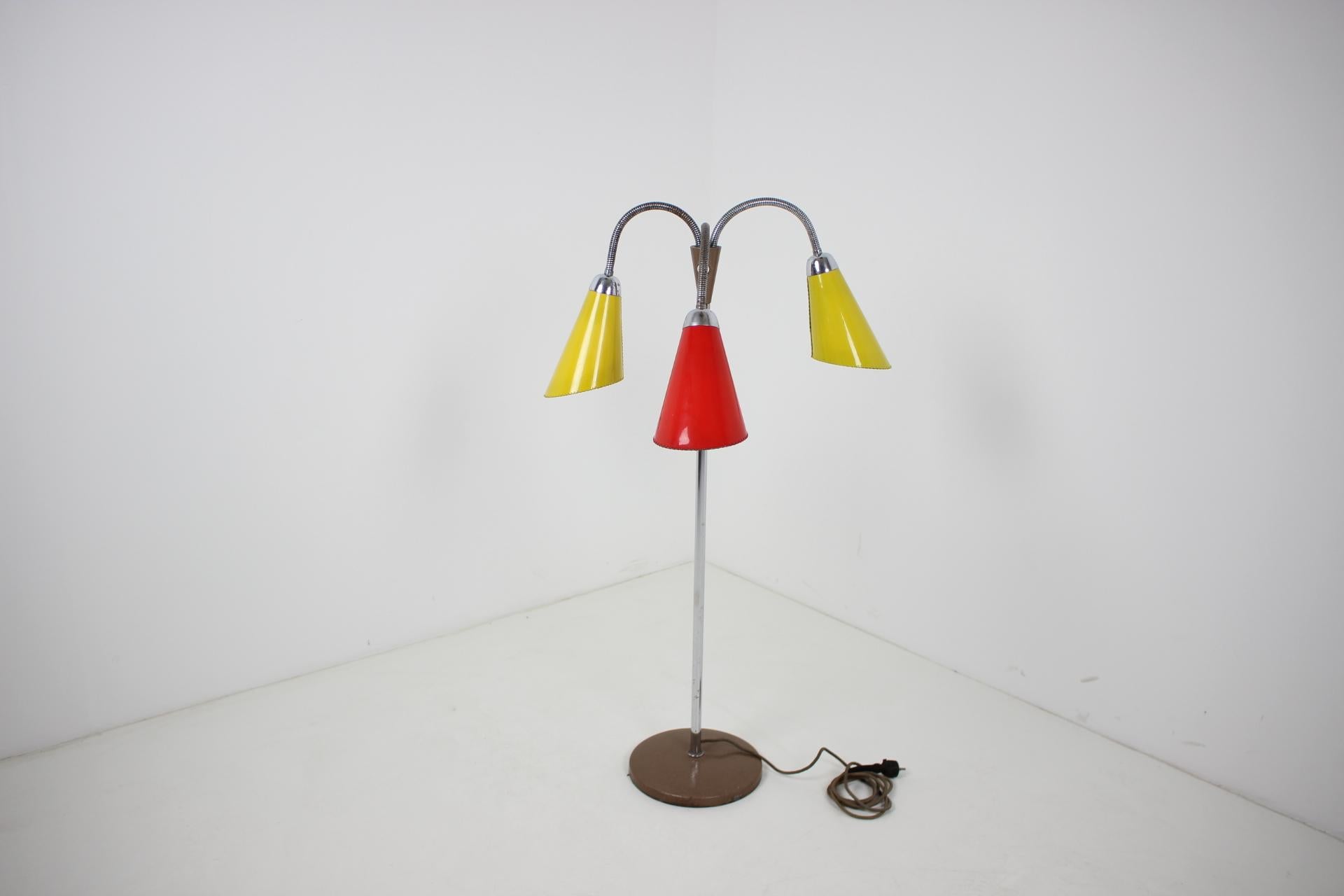 Czech Midcentury Color Floor Lamp, 1950s