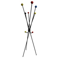 Vintage Midcentury Colored Atomic Coat Stand, 1950s