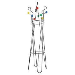 Vintage Midcentury Coloured Atomic Coat Stand by Roger Feraud, 1950s