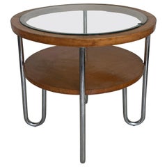 Mid Century Columbus Mobili Razionali Round Table with Glass Top, Milano, 1950s