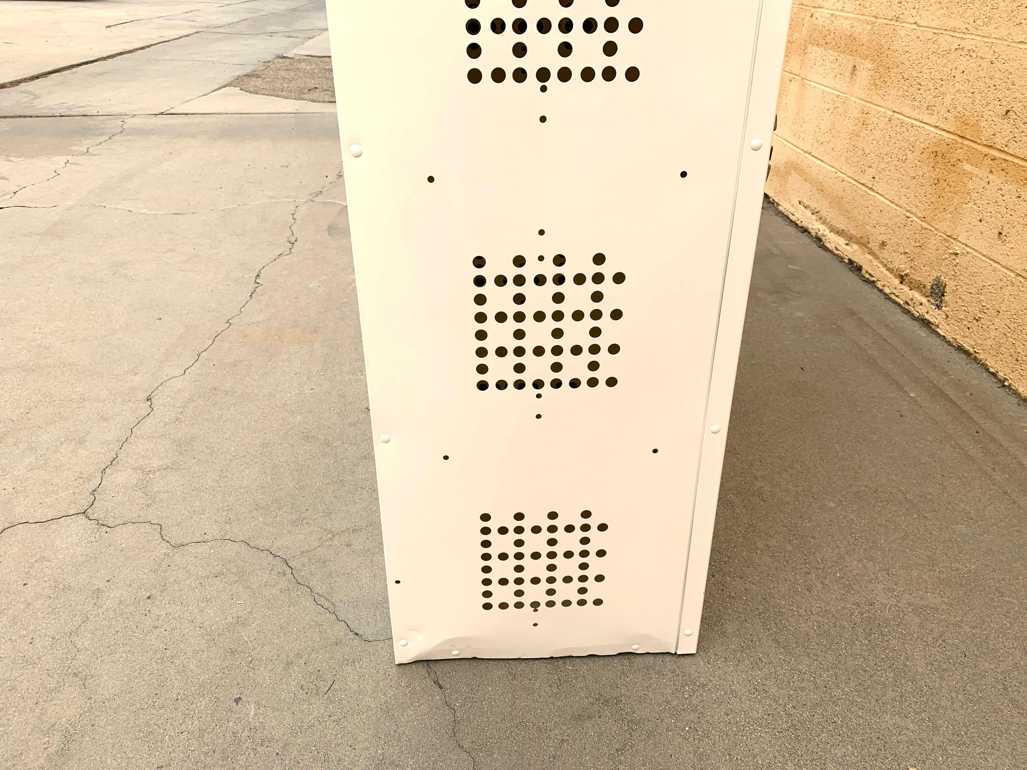 Midcentury Column Locker Unit Refinished in Yellow and White For Sale 2