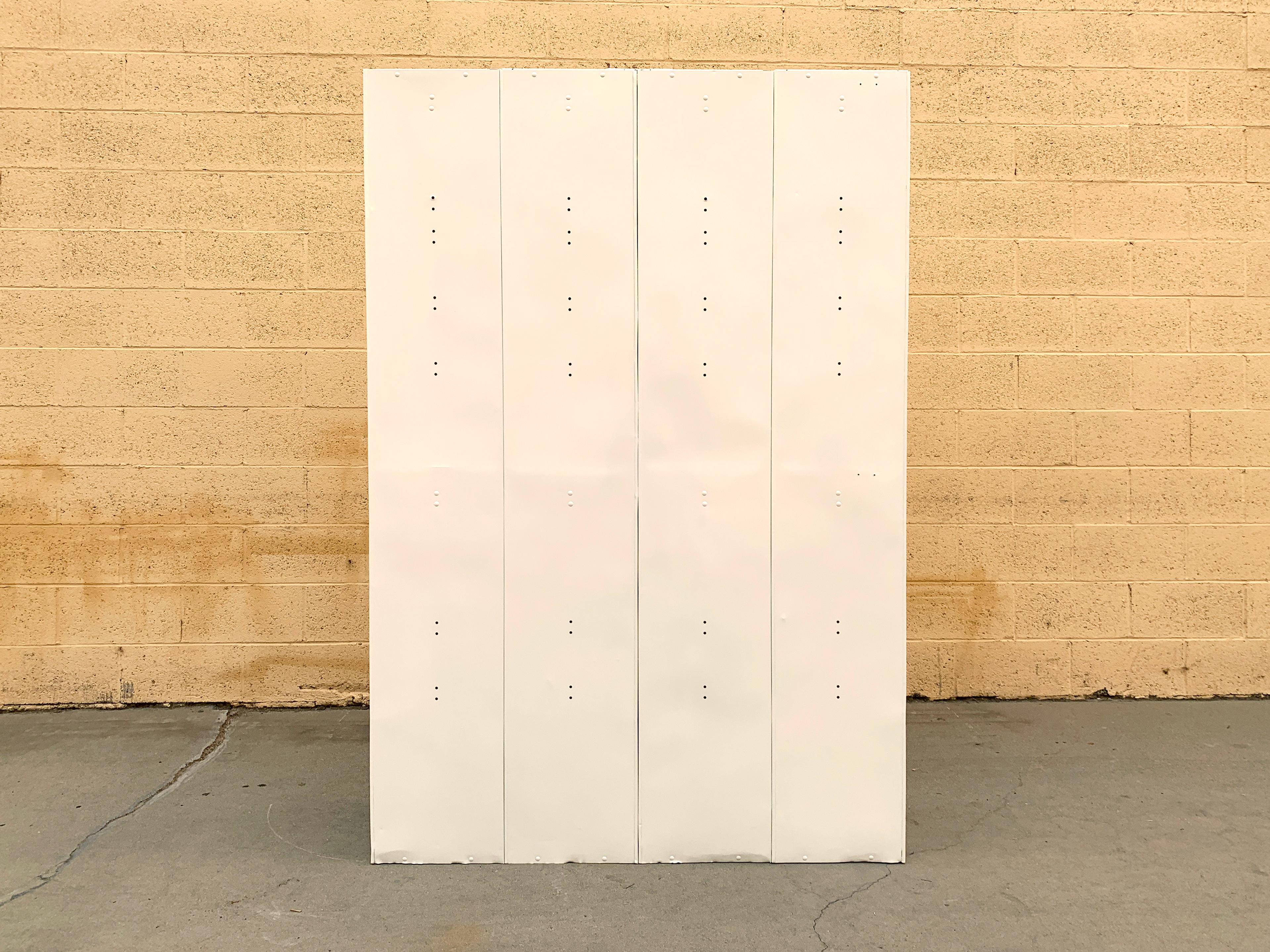 Late 20th Century Midcentury Column Locker Unit Refinished in Yellow and White For Sale
