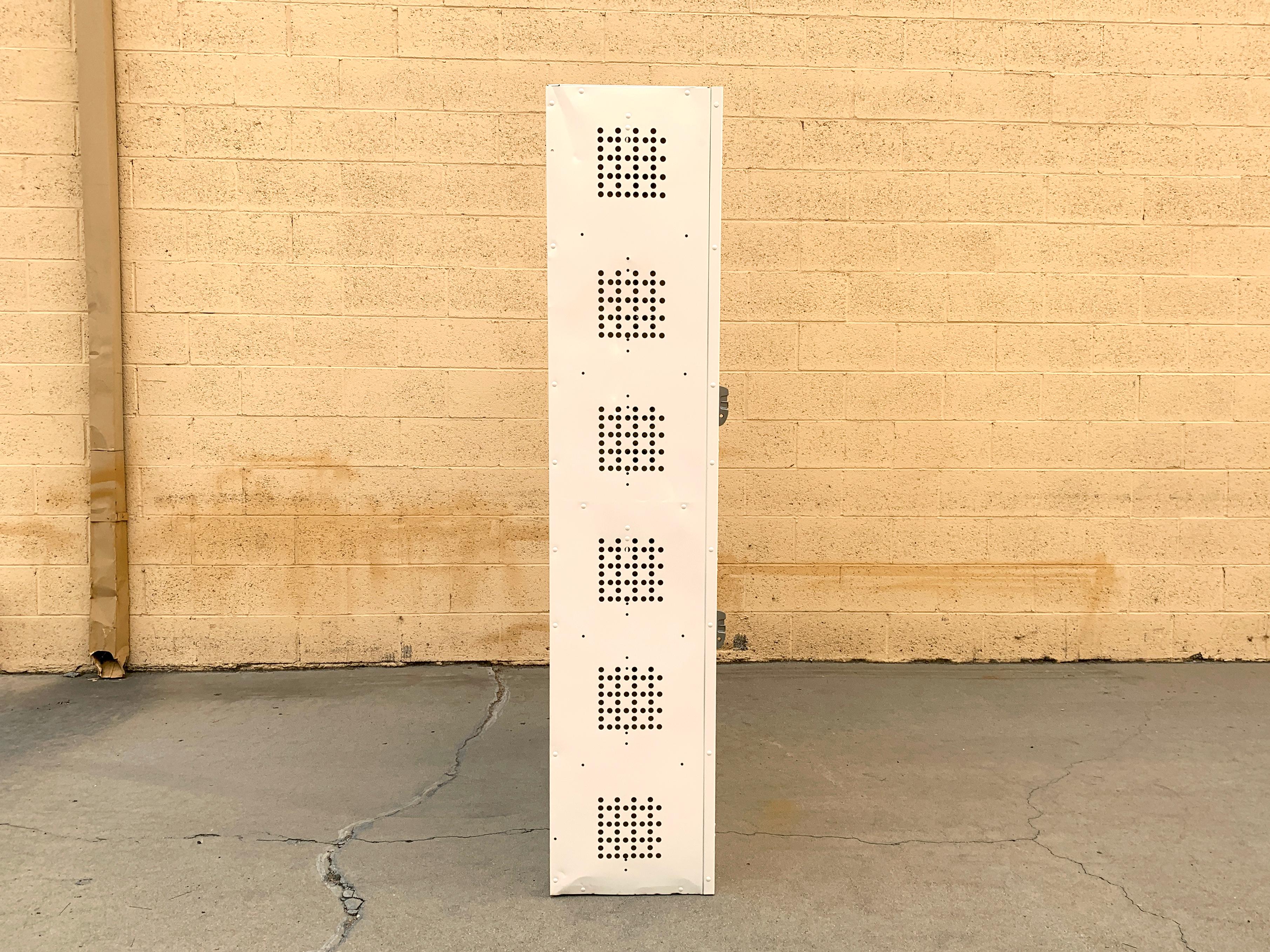 Steel Midcentury Column Locker Unit Refinished in Yellow and White For Sale