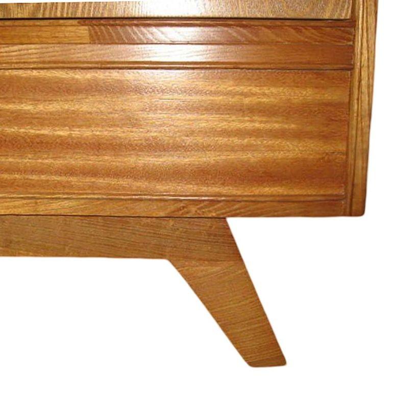 Mid-century Combed Wood Vanity with Stool by Paul Frankl for Brown Saltman 2