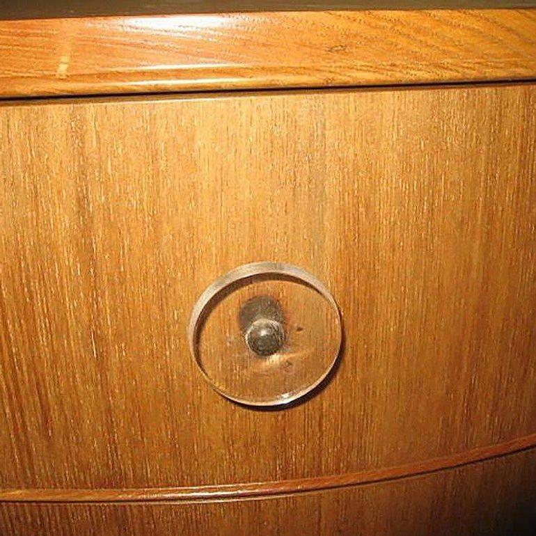 Mid-century Combed Wood Vanity with Stool by Paul Frankl for Brown Saltman 4