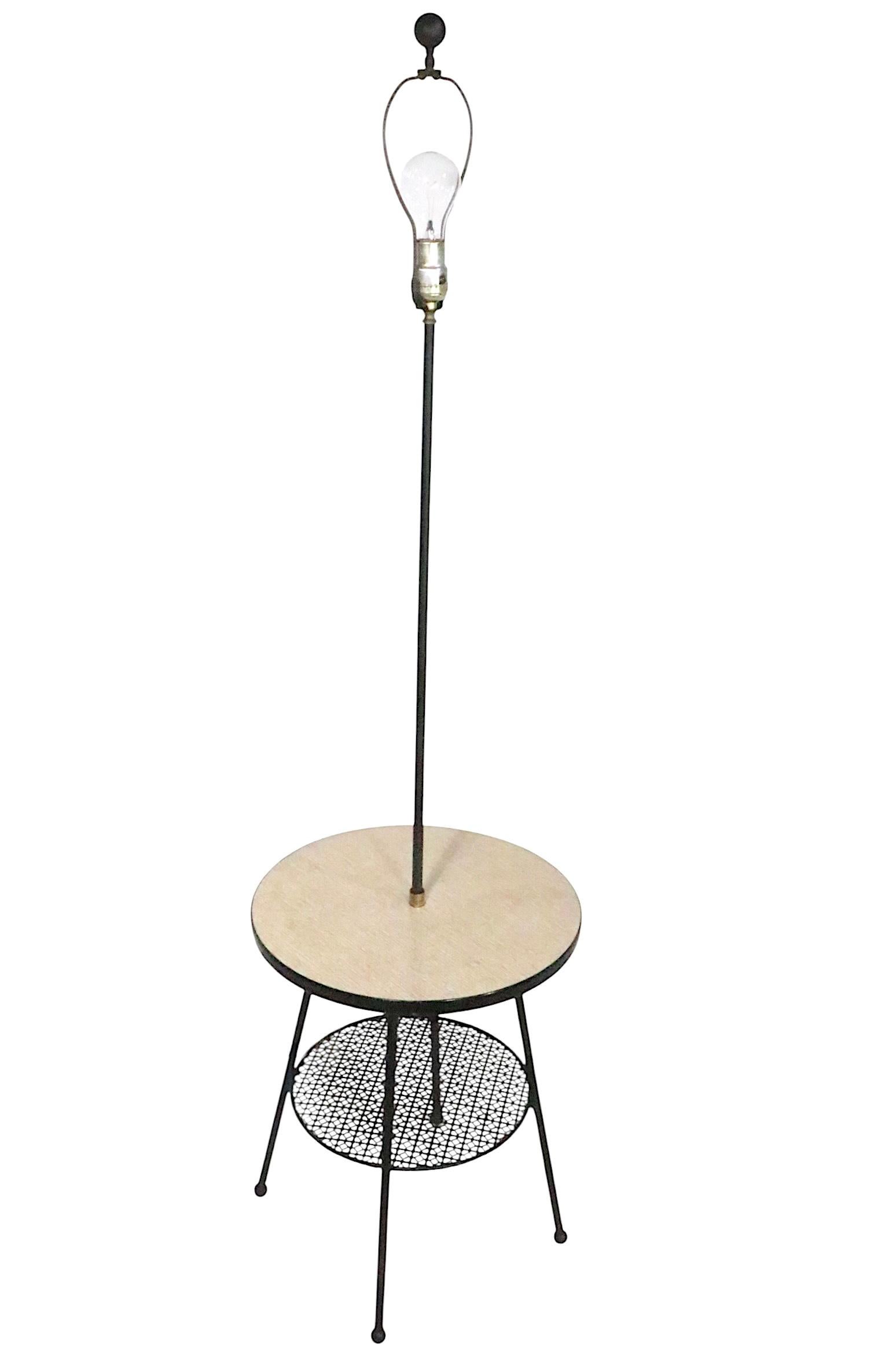Mid Century Combination Floor Lamp Table For Sale 3