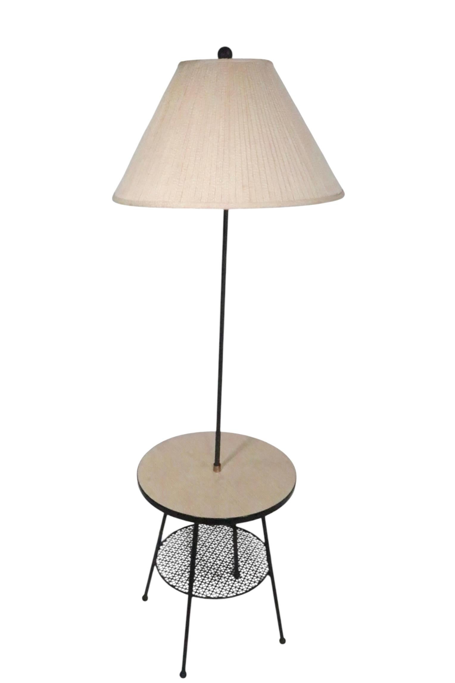 Mid Century Combination Floor Lamp Table For Sale 6