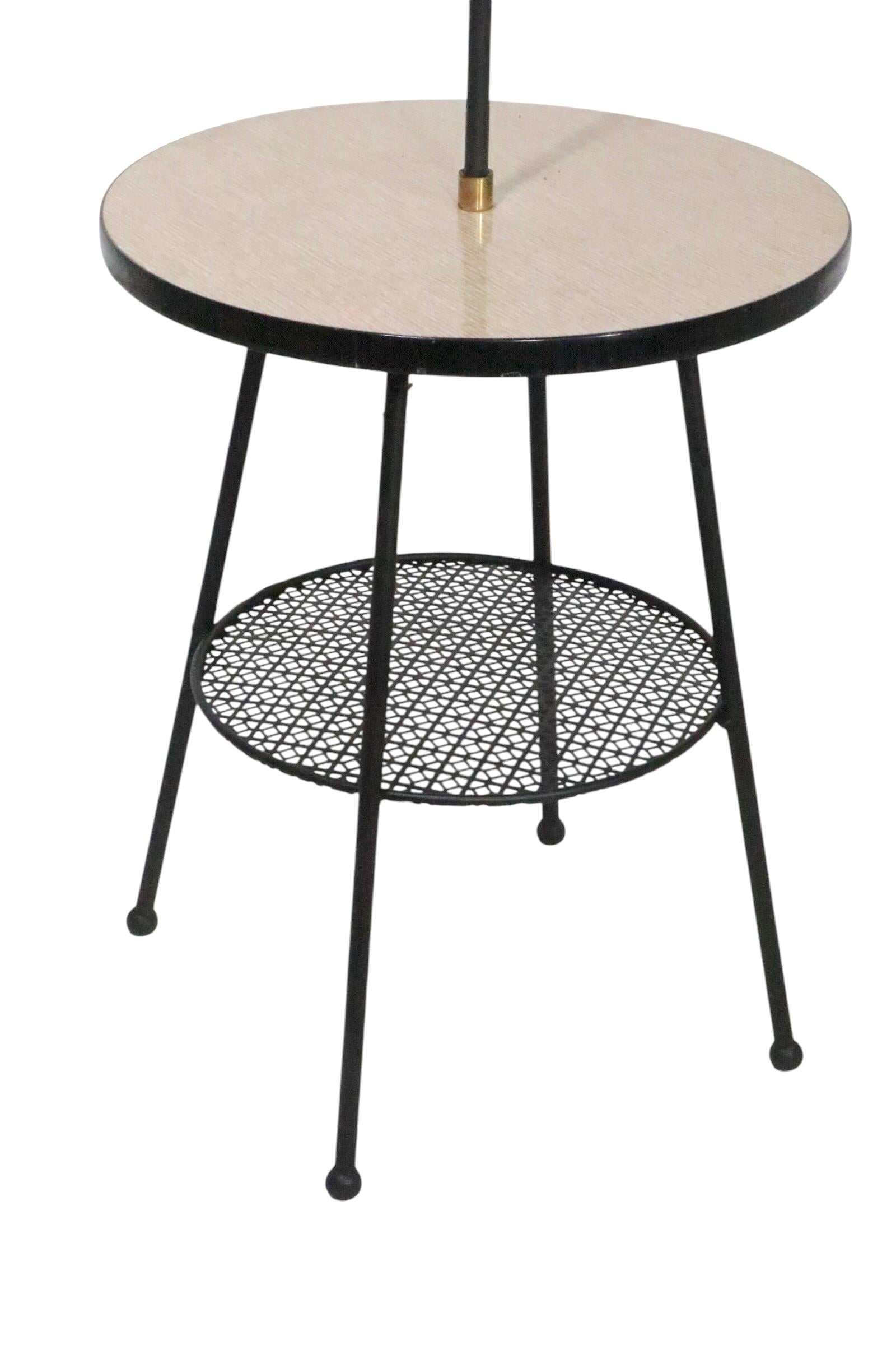 Mid-Century Modern Mid Century Combination Floor Lamp Table For Sale