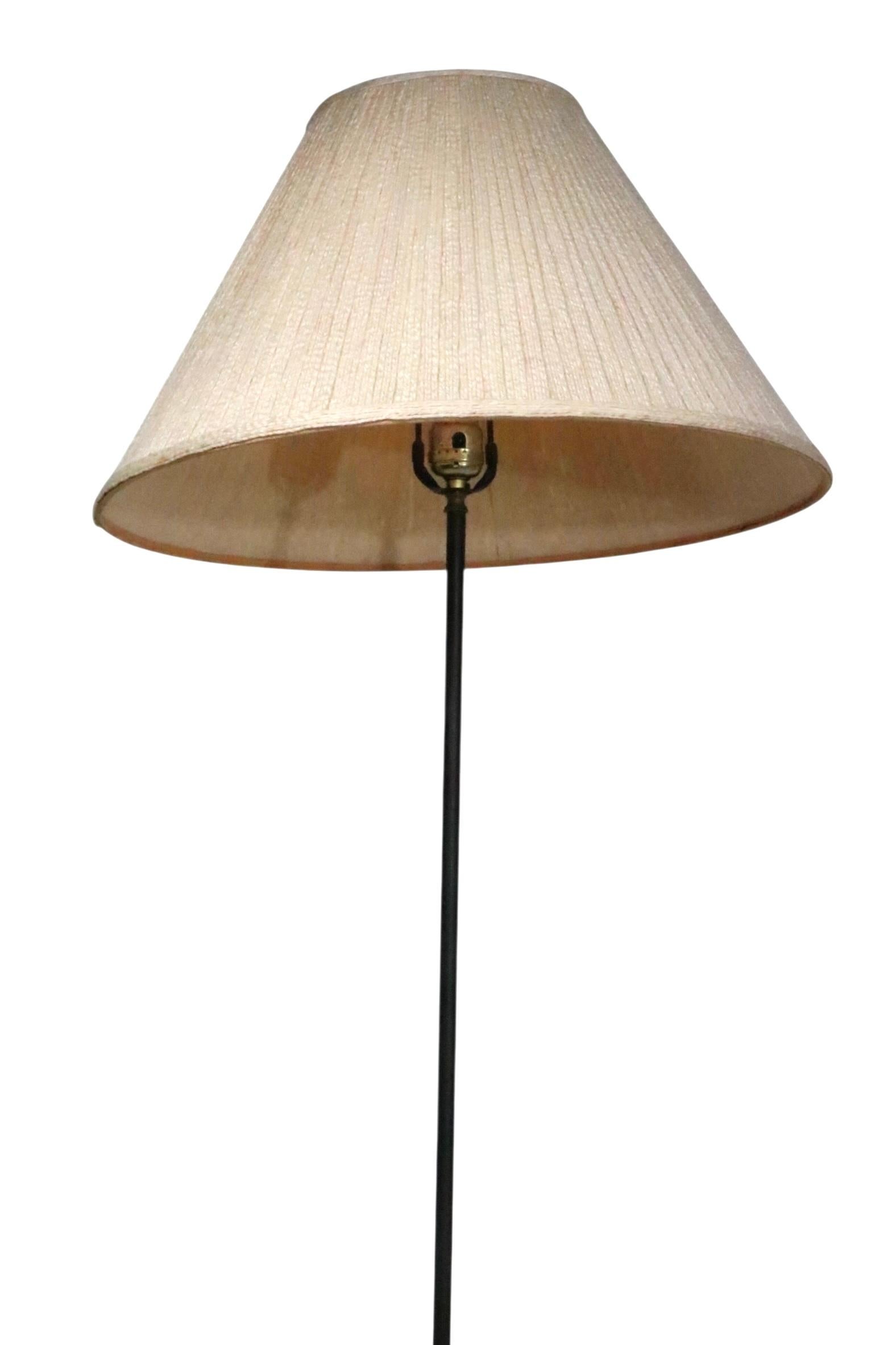 20th Century Mid Century Combination Floor Lamp Table For Sale