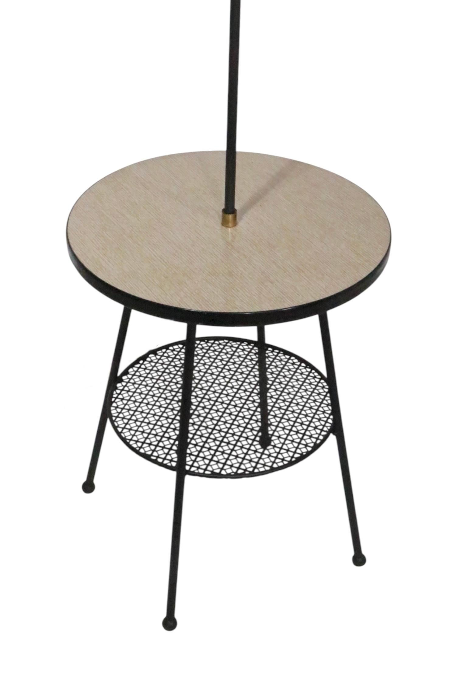 Mid Century Combination Floor Lamp Table For Sale 1