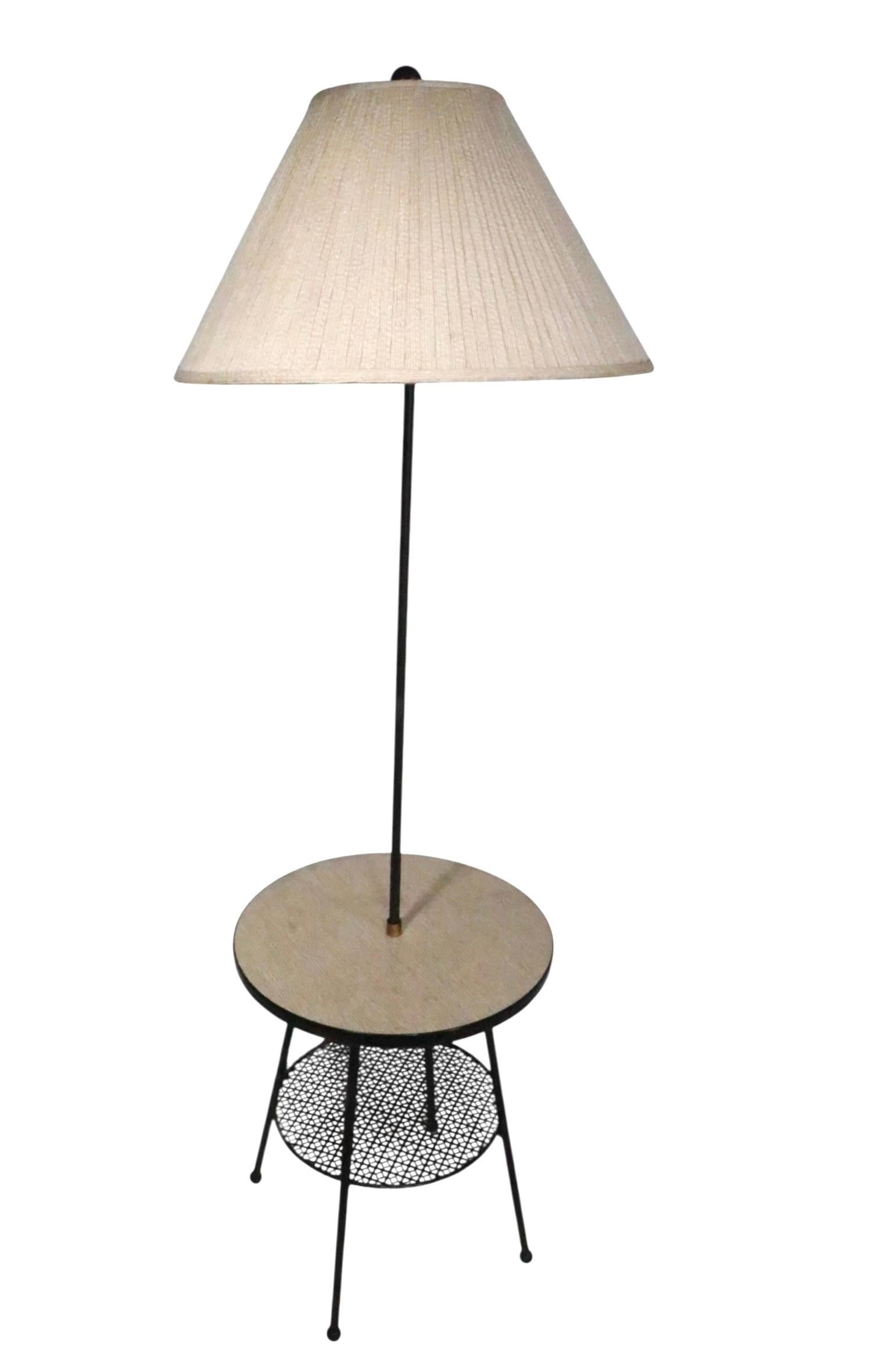 Mid Century Combination Floor Lamp Table For Sale 2