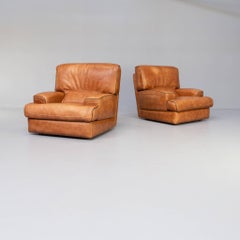 Mid-Century Comfort Lounge Fauteuil Attr Roche Bobois Set/2