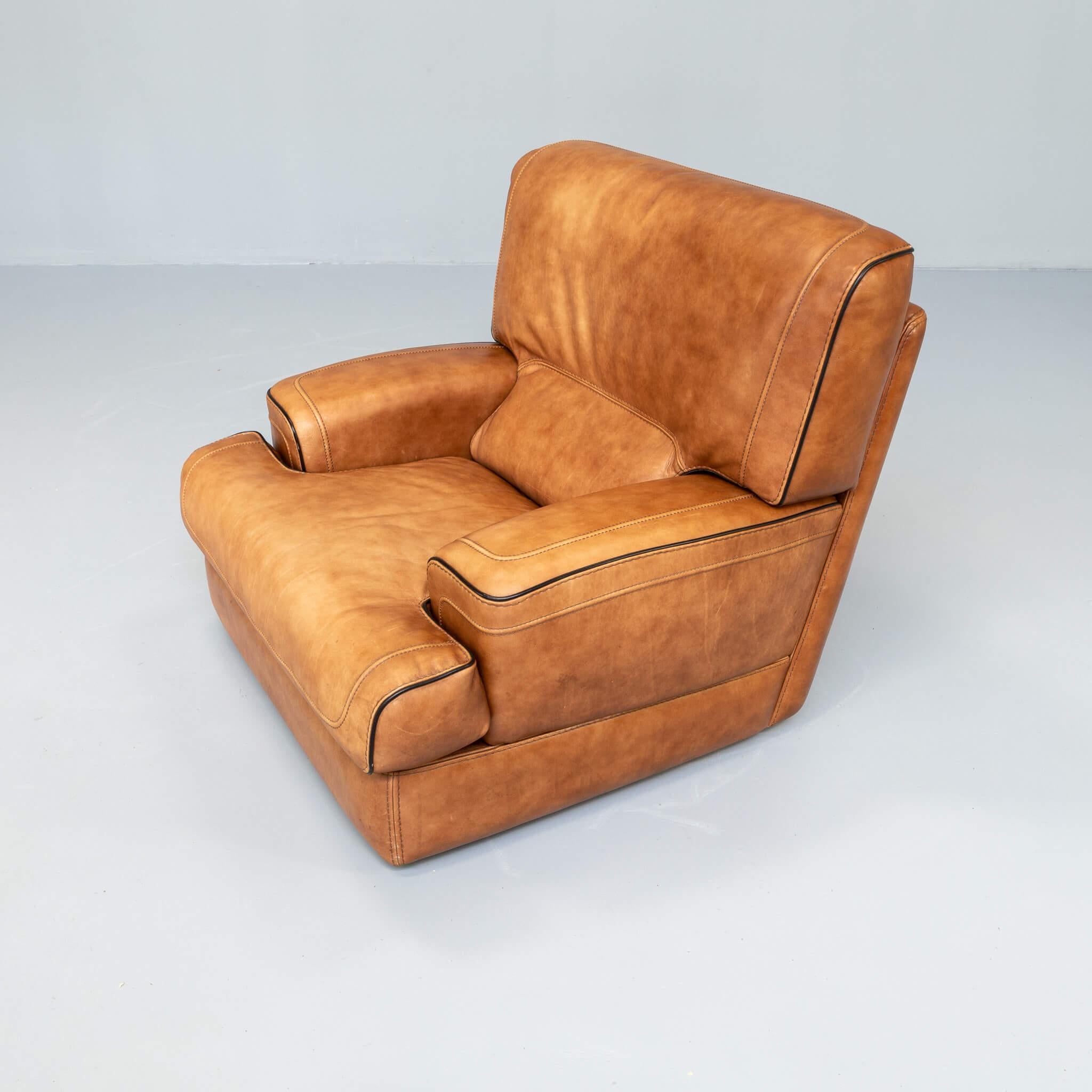 Mid-Century Comfort Lounge Fauteuil Attr Roche Bobois Set/2 2