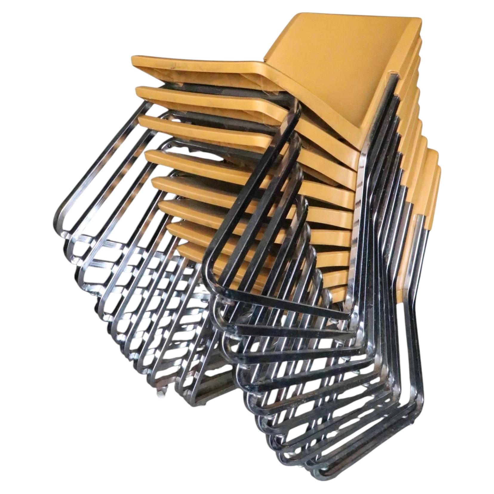 Mid Century Commercial Stackable Side Dining Chairs by American Seating Company
