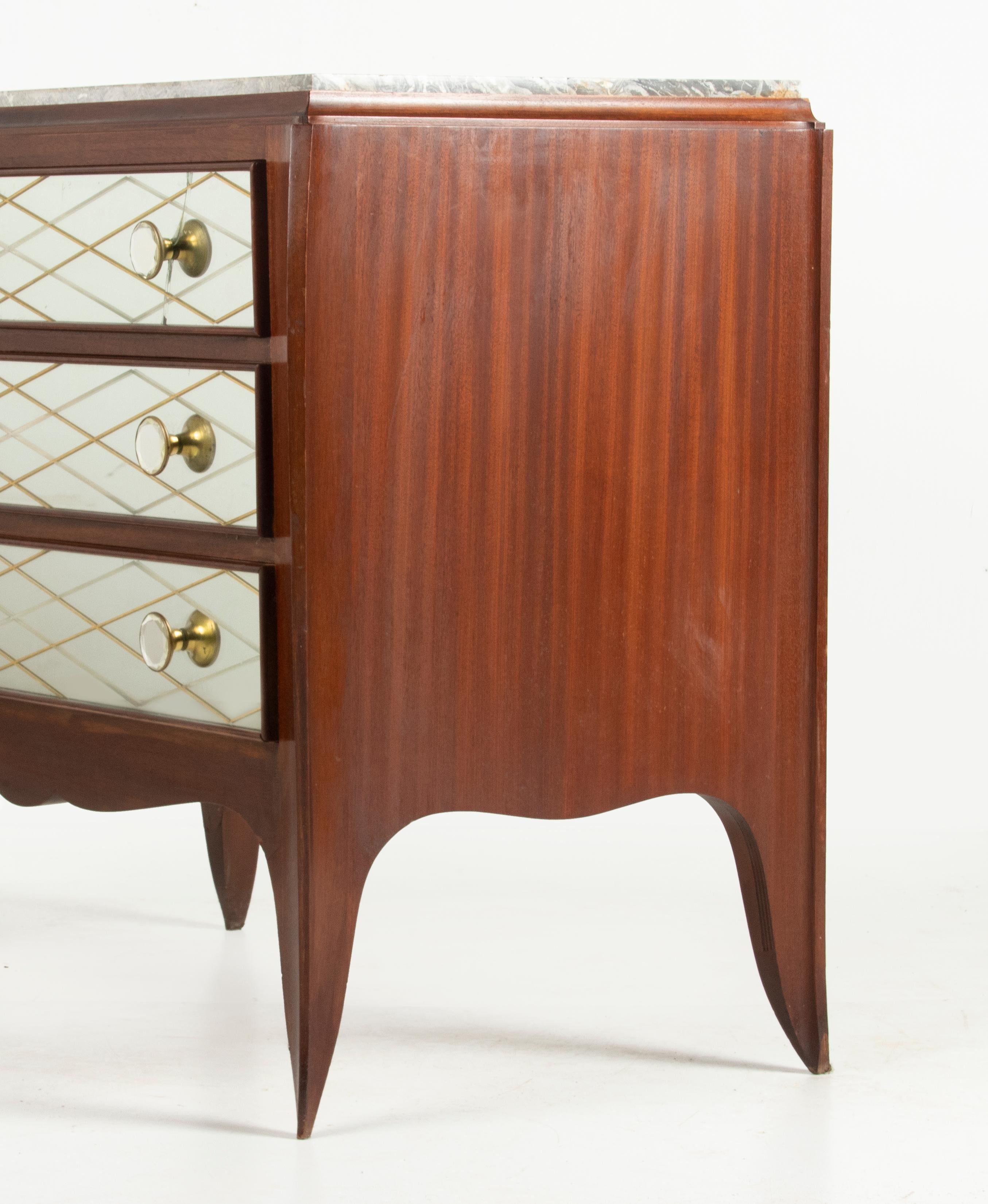 Mid Century Commode Chest of Drawers, Jean Pascaud Style For Sale 3