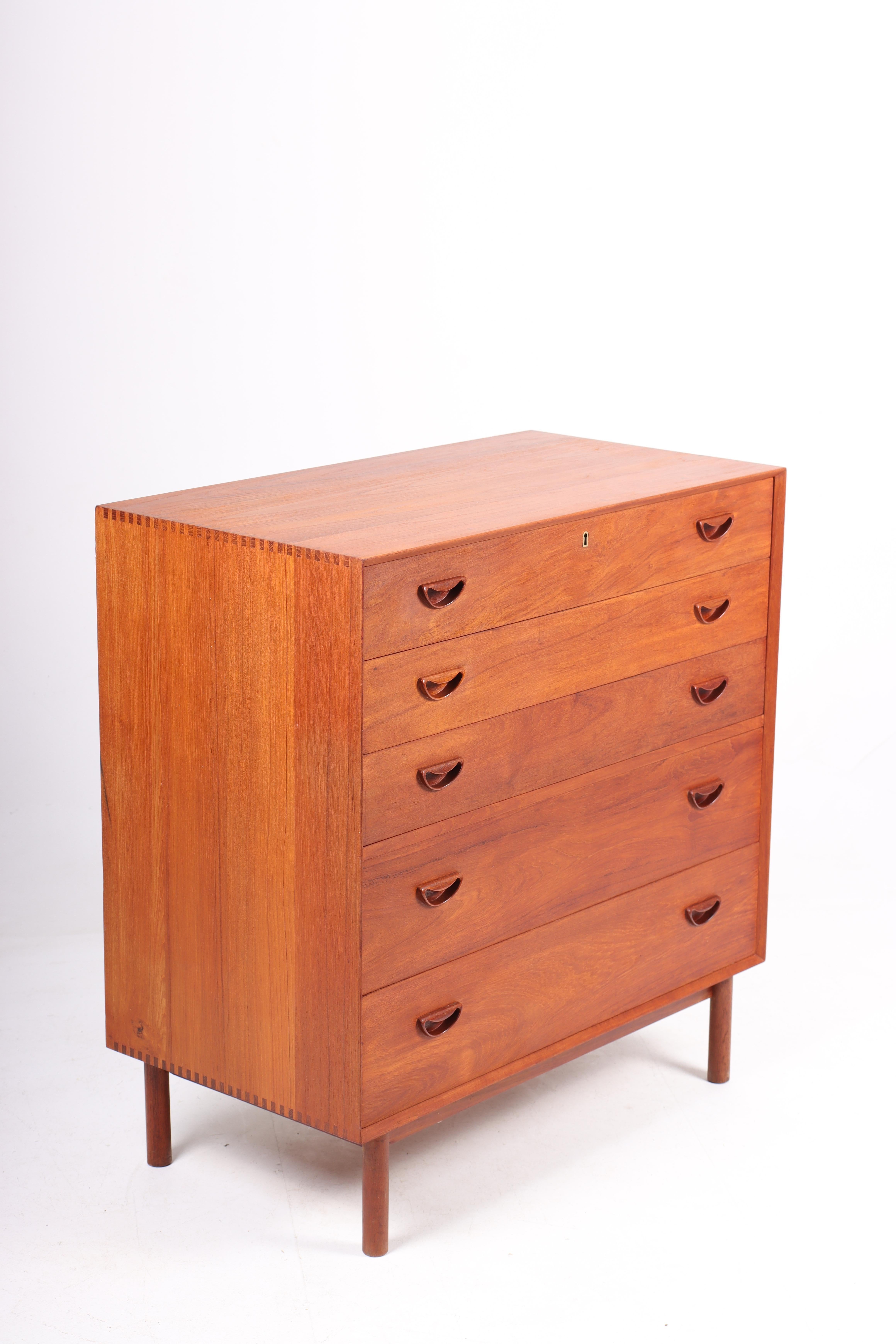 Mid-20th Century Mid-Century Commode in Solid Teak Designed by Hvidt & Mølgaard, 1950s For Sale