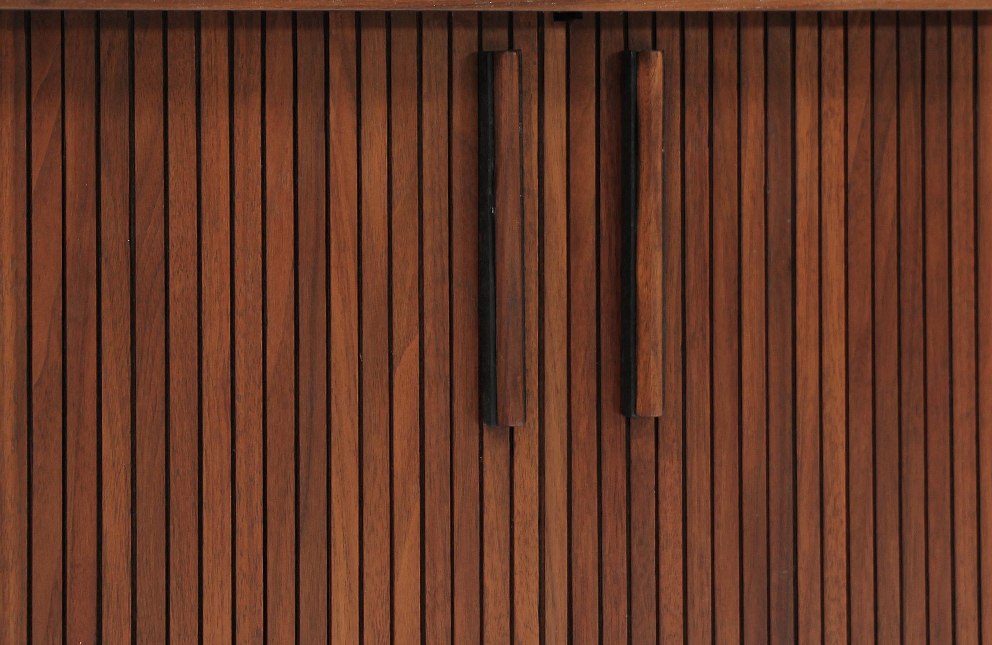 Mid-20th Century Mid-century Compact Tambour-Door Credenza by Barzilay