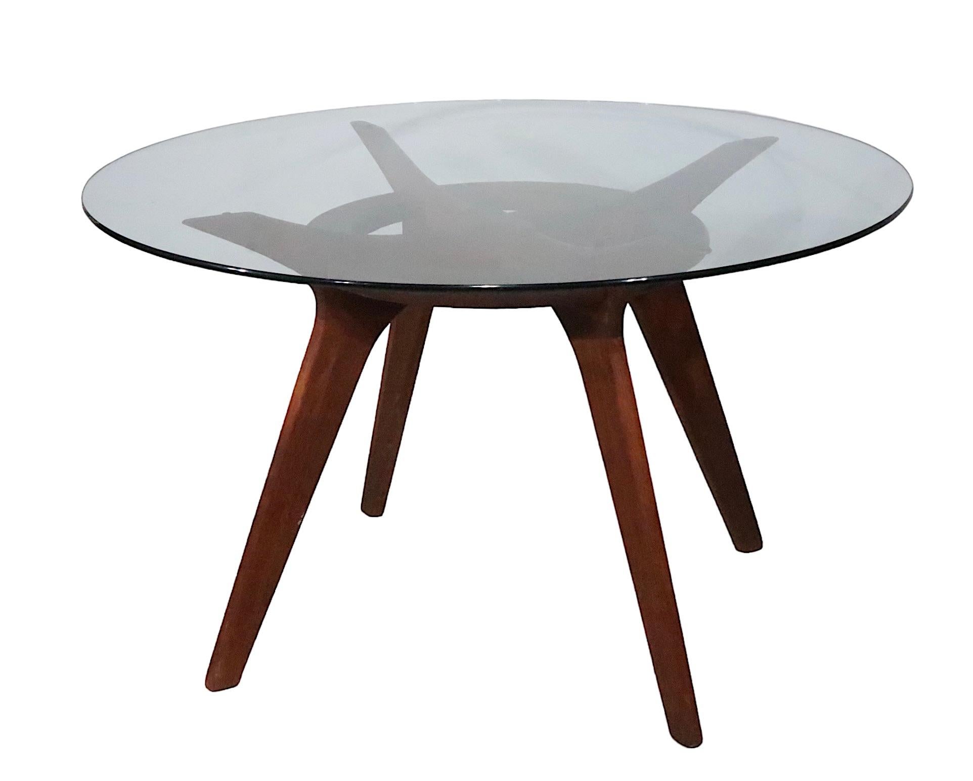 Glass Mid Century Compass Dining Table by Pearsall for Craft Associates