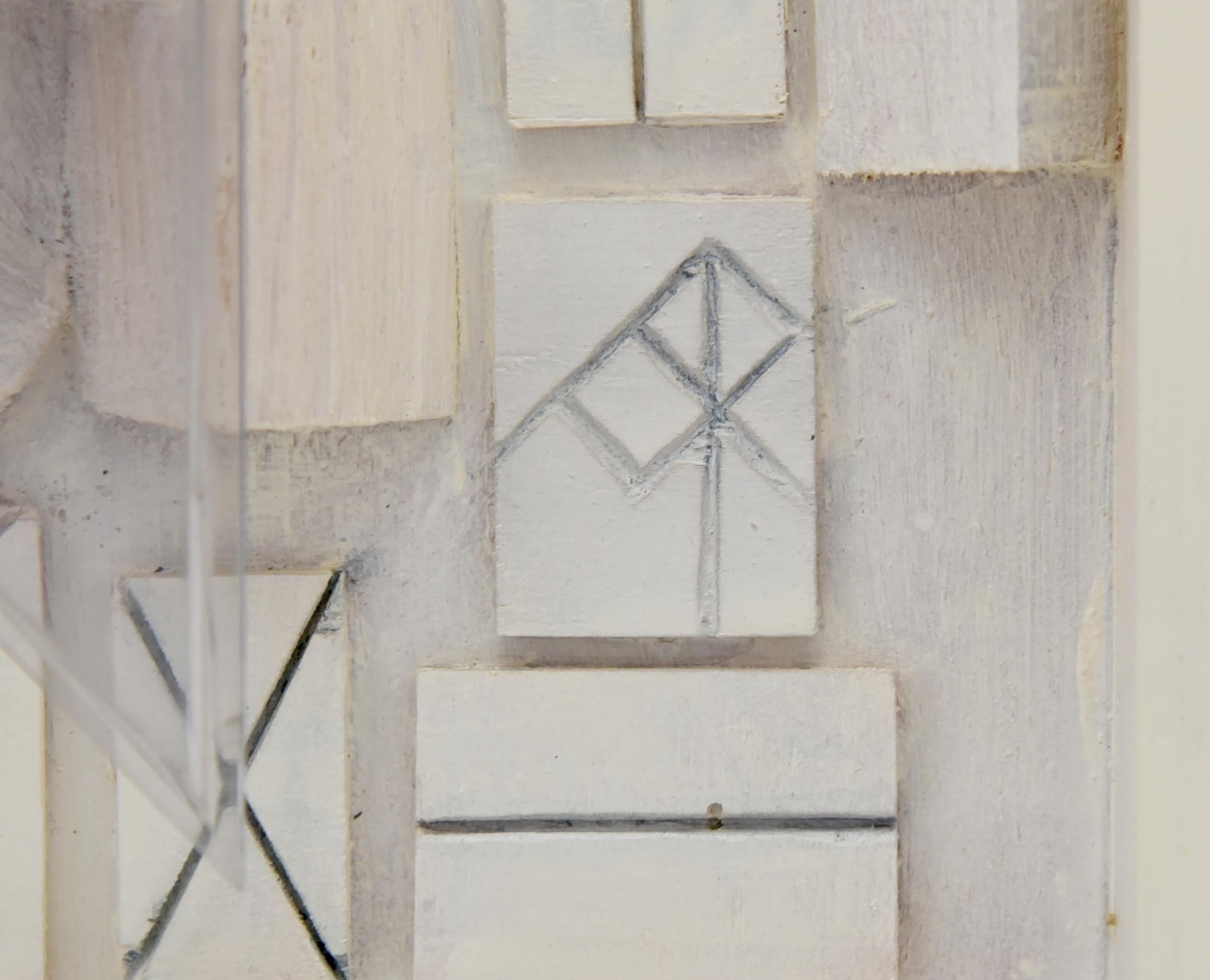 Komposition aus geschnitztem Holz und Protractor-Dreieck Andre Pailler, Mitte des Jahrhunderts (Handgeschnitzt) im Angebot