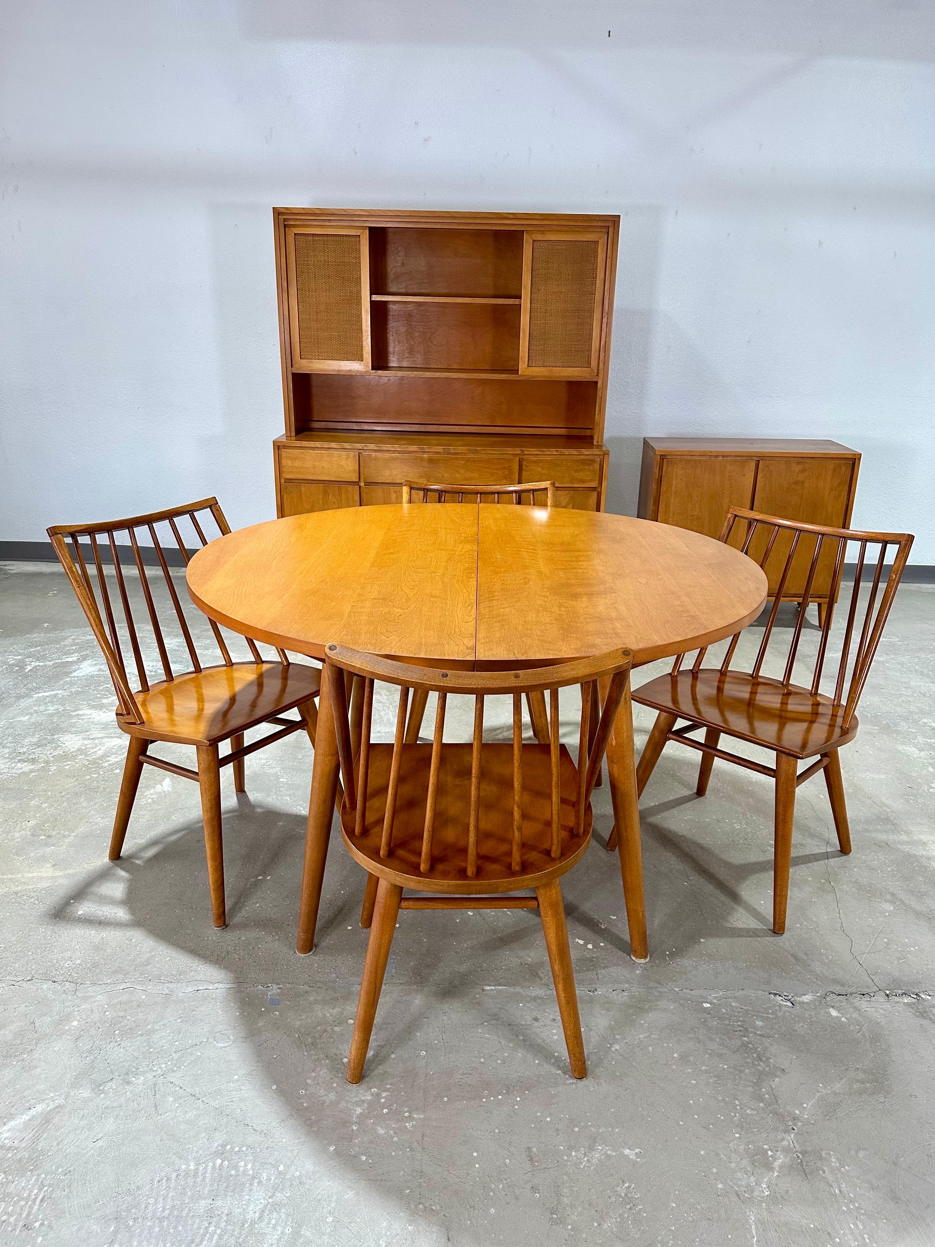 Mid Century Conant Ball Modernmates Massivholz Birke 2pc China Hutch Kabinett c.1950's 4