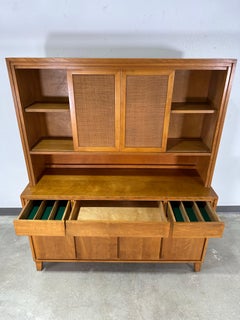 Mid Century Conant Ball Modernmates Solid Birch 2pc China Hutch Cabinet c.1950’s