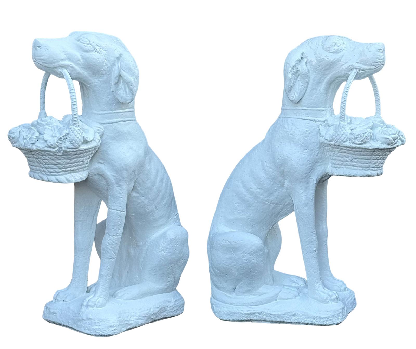 Estatua de Galgo de Hormigón y Hierro de Mediados de Siglo para Jardín o Entrada Pareja Moderno de mediados de siglo en venta