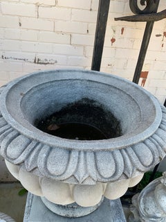 Mid Century Concrete Pair of Planters
