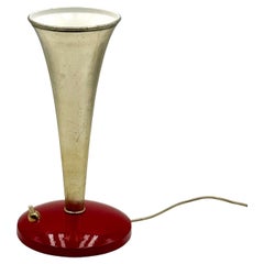 Mid Century Cone Lamp 'Ministry' Made in Italy, Red and Golden Metal, 1960s