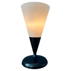 Mid Century Cone Opaline Glass Table Lamp, 1970s