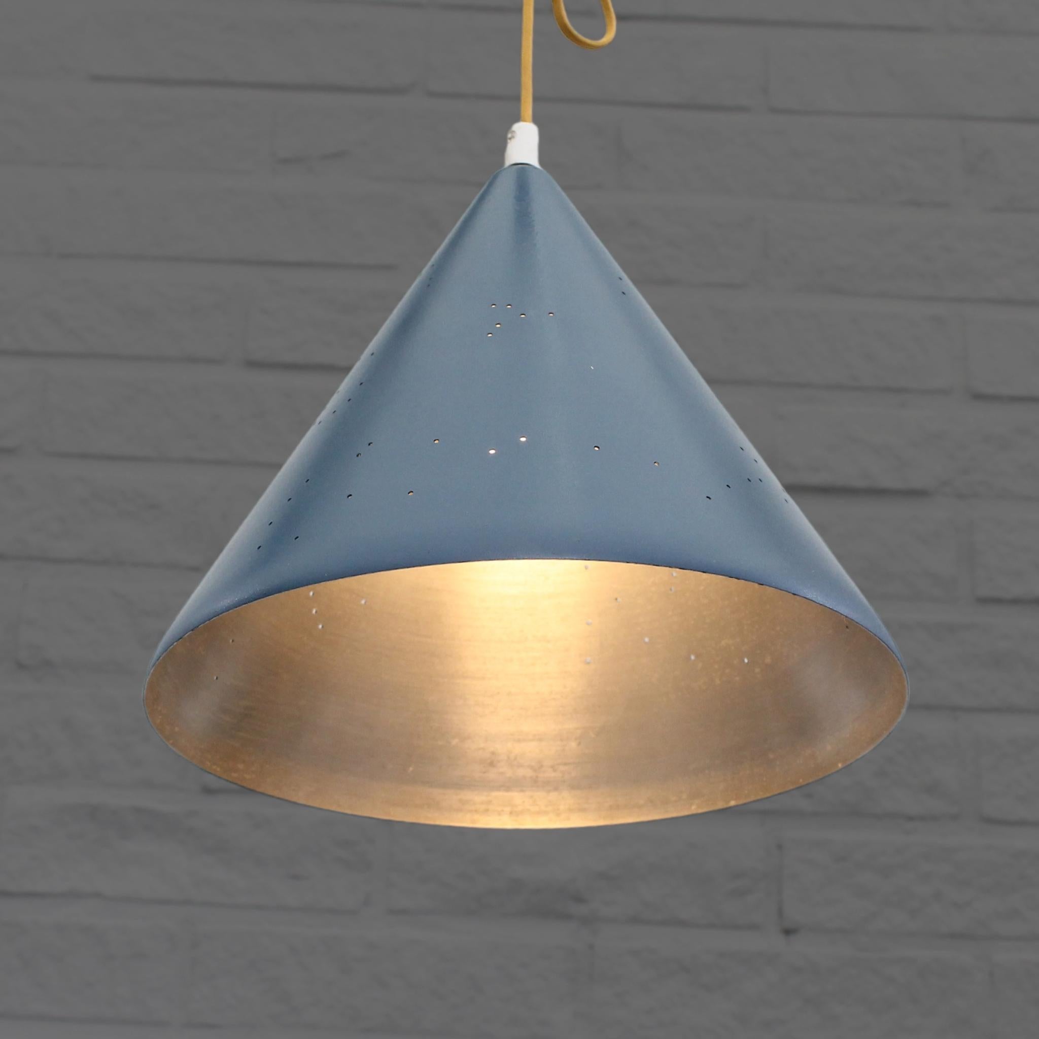 Mid-Century Modern Mid-century cone-shaped pendant lamp with star constellations, Sweden, 1950s For Sale
