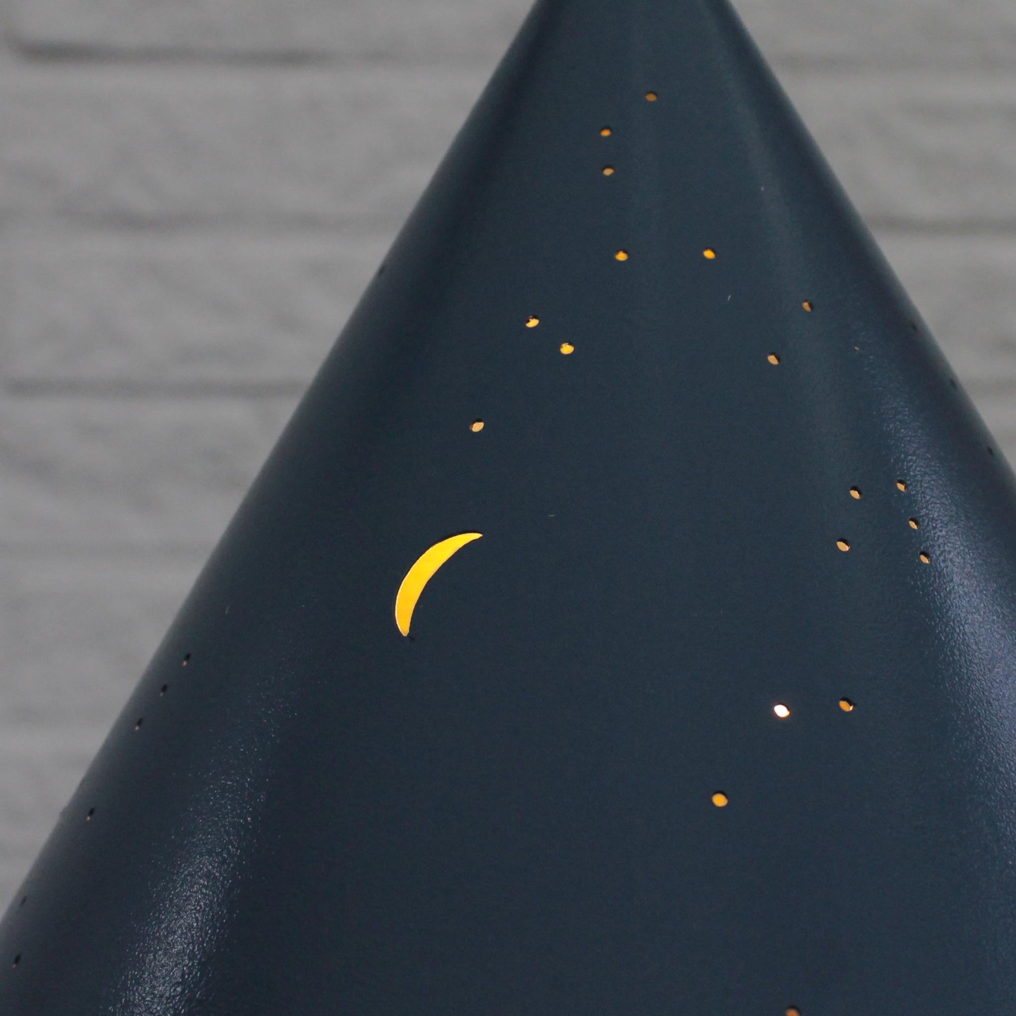 Mid-century cone-shaped pendant lamp with star constellations, Sweden, 1950s In Good Condition For Sale In Forserum, SE