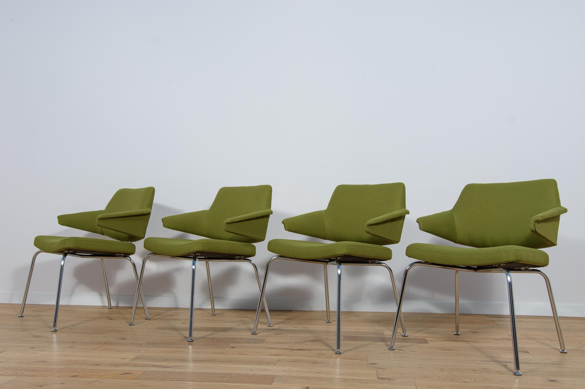 Polished Mid-Century Conference Armchairs by Jacob Jensen for Duba, 1960s, Set of 4 For Sale